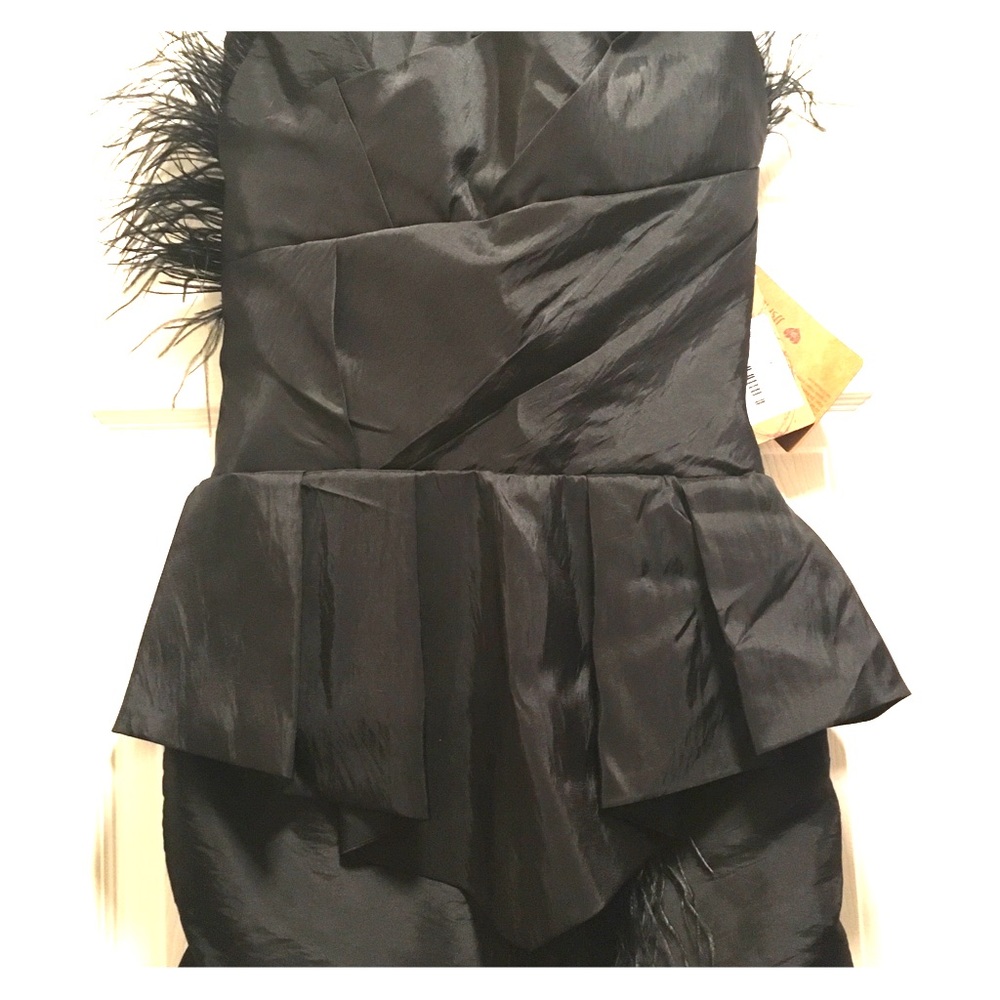 Black Feathered Cocktail Dress